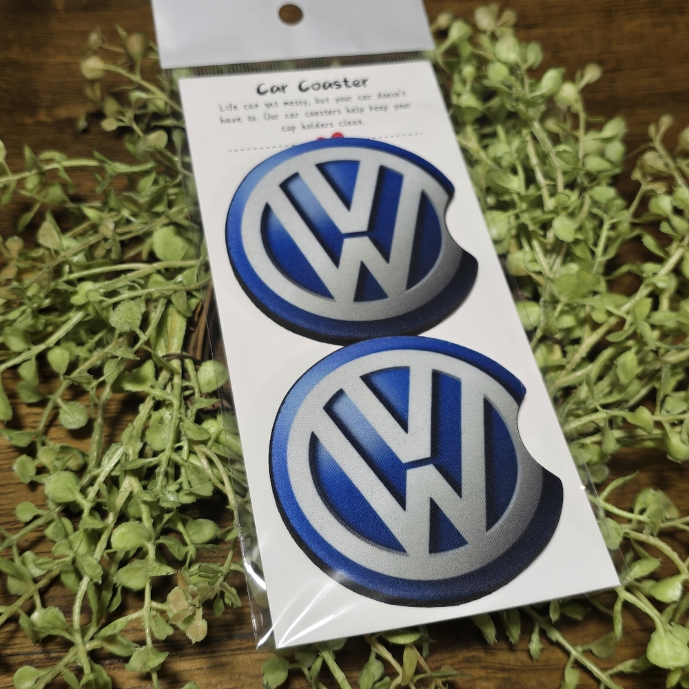 Volkswagen Blue Car Coasters